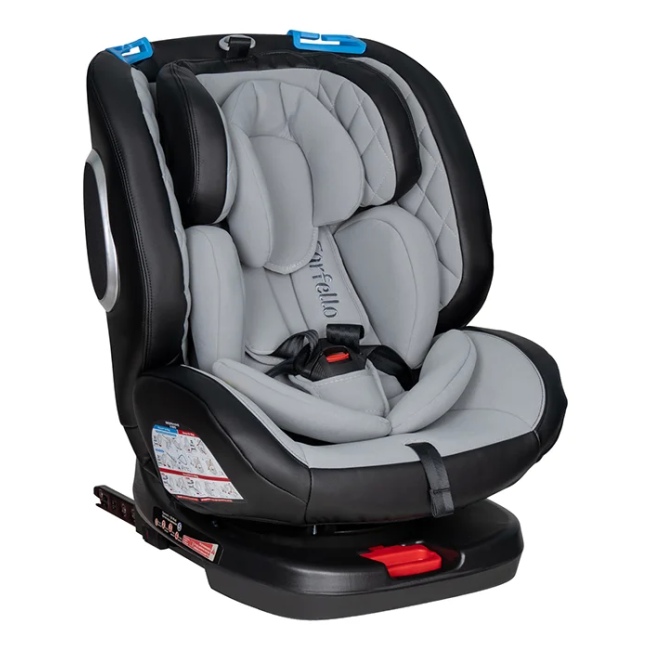 Автокресло детское Farfello ISOFIX YB102A(2) серый экокожа