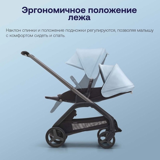 Коляска прогулочная Bugaboo Dragonfly Graphite Midnight Black/ Skyline Blue - 12