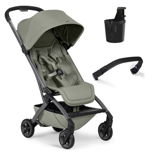 Коляска прогулочная Joolz Aer2 Sage Green с бампером и подстаканником