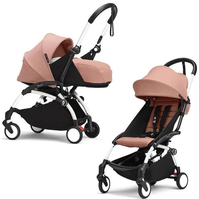 Коляска 2 в 1 Stokke YoYo³ Newborn pack Ginger белая рама