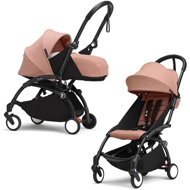Коляска 2 в 1 Stokke YoYo³ Newborn pack Ginger чёрная рама