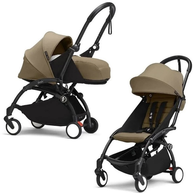 Коляска 2 в 1 Stokke YoYo³ Newborn pack Toffee чёрная рама