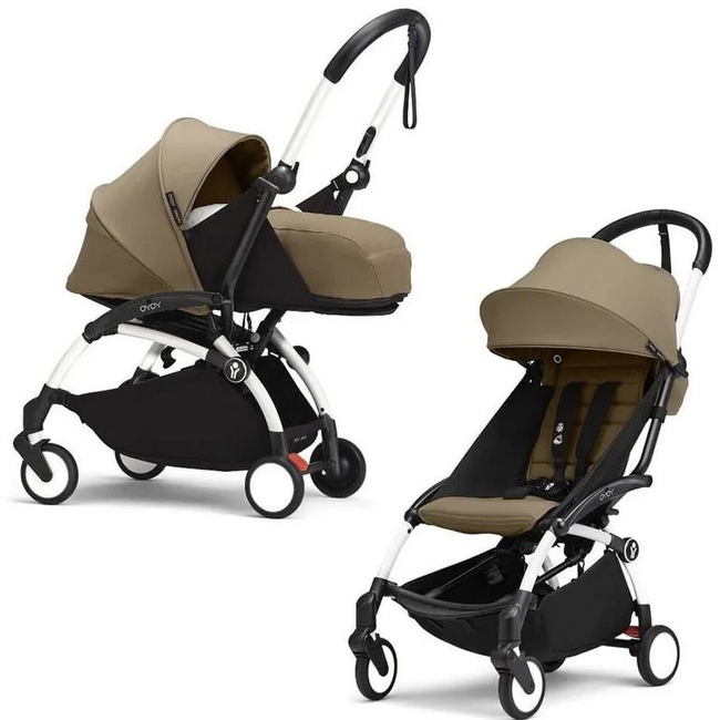 Коляска 2 в 1 Stokke YoYo³ Newborn pack Toffee белая рама