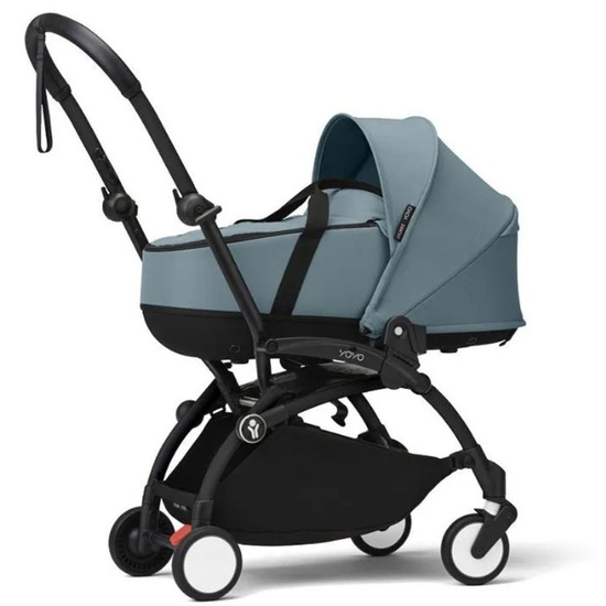 Коляска 2 в 1 Stokke YoYo³ Bassinet Aqua чёрная рама - 1