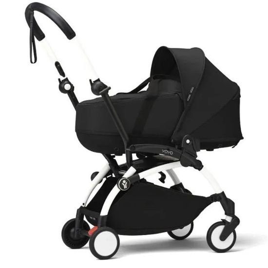 Коляска 2 в 1 Stokke YoYo³ Bassinet Black белая рама - 1