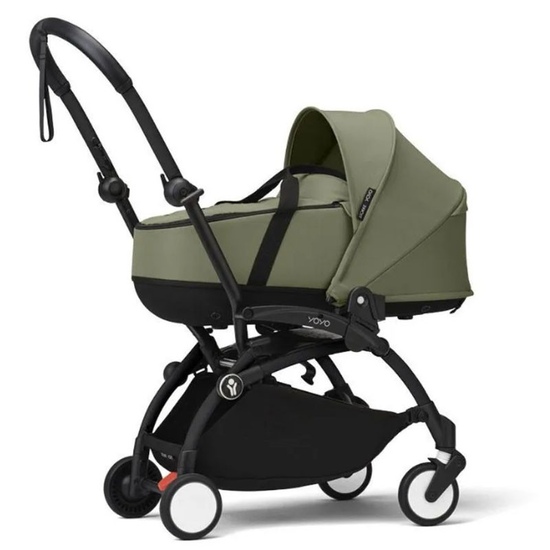 Коляска 2 в 1 Stokke YoYo³ Bassinet Olive чёрная рама - 1