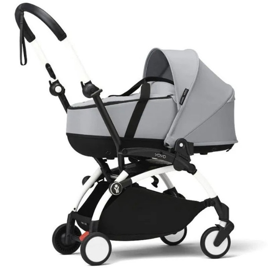 Коляска 2 в 1 Stokke YoYo³ Bassinet Stone белая рама - 1