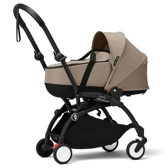 Коляска 2 в 1 Stokke YoYo³ Bassinet Taupe чёрная рама - 1