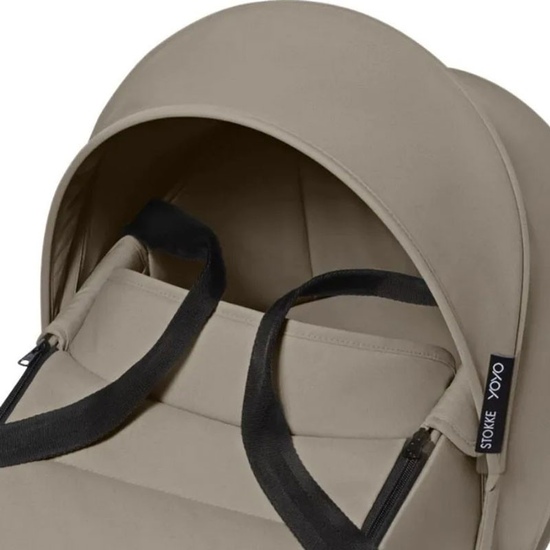 Коляска 2 в 1 Stokke YoYo³ Bassinet Taupe белая рама - 2