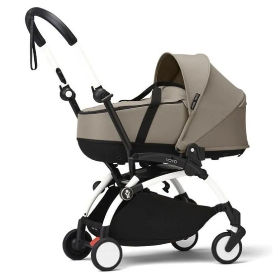 Коляска 2 в 1 Stokke YoYo³ Bassinet Taupe белая рама - 1