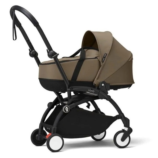 Коляска 2 в 1 Stokke YoYo³ Bassinet Toffee чёрная рама - 1