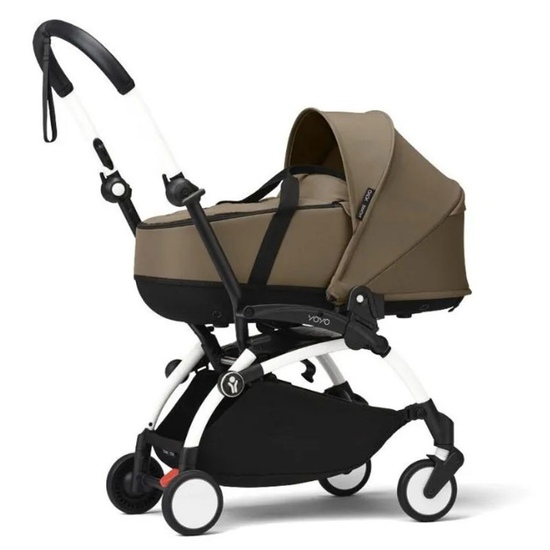 Коляска 2 в 1 Stokke YoYo³ Bassinet Toffee белая рама - 1