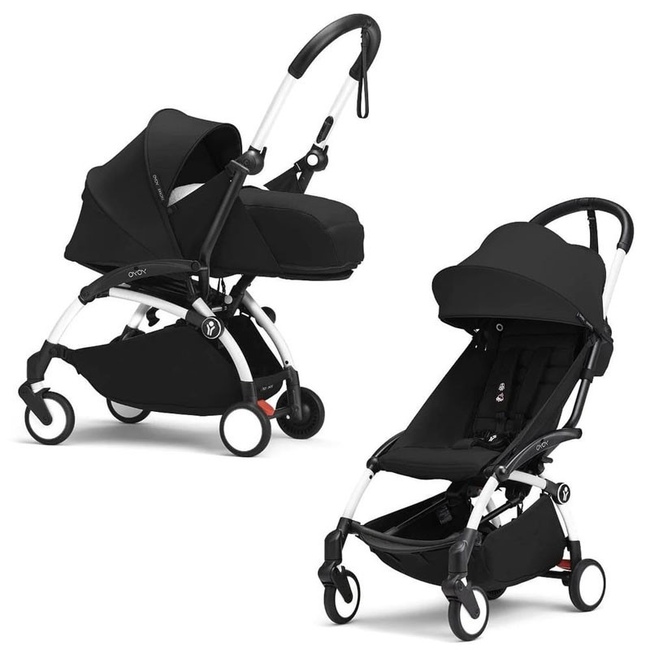 Коляска 2 в 1 Stokke YoYo³ Newborn pack Black белая рама