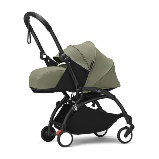 Коляска 2 в 1 Stokke YoYo³ Newborn pack Olive чёрная рама - 1