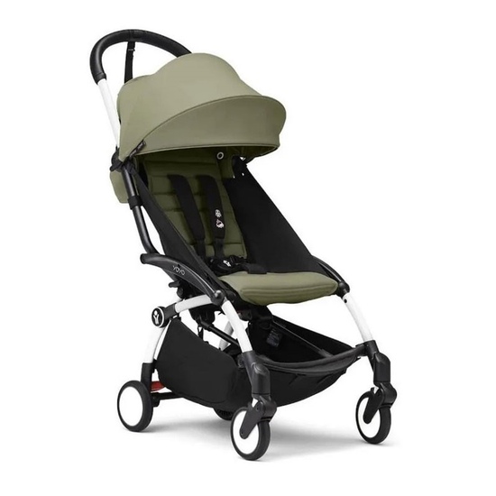 Коляска 2 в 1 Stokke YoYo³ Newborn pack Olive белая рама - 3