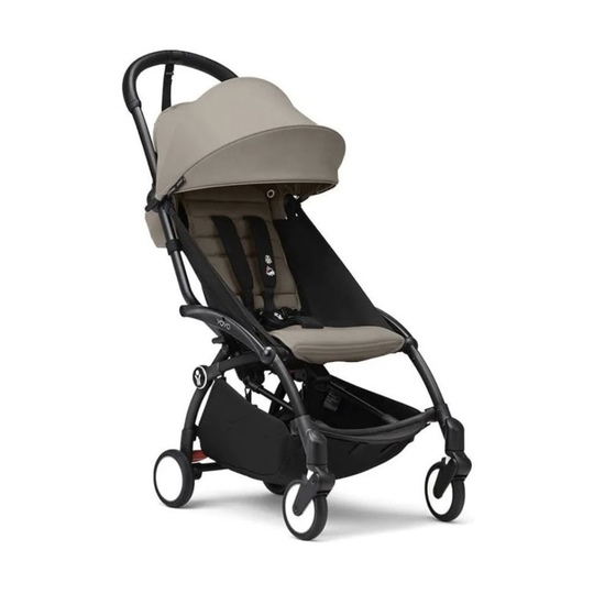 Коляска 2 в 1 Stokke YoYo³ Bassinet Taupe чёрная рама - 8