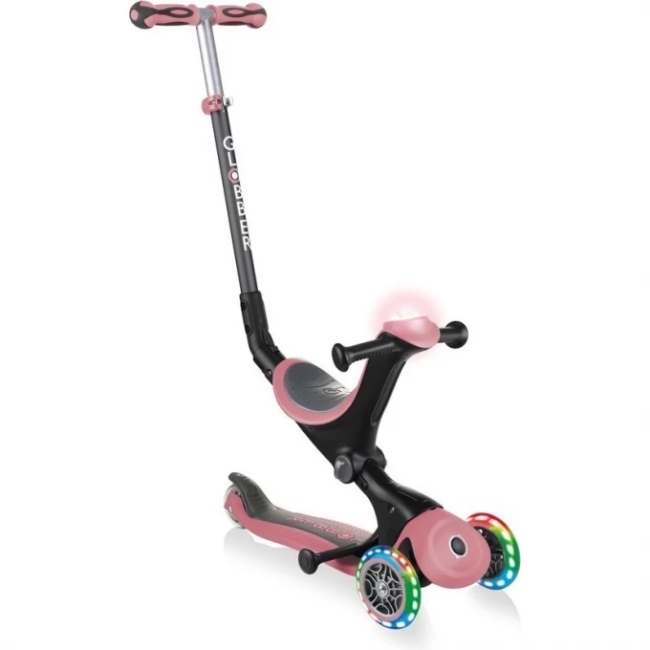 Самокат GLOBBER GO UP DELUXE PLAY LIGHTS Пастельно-розовый