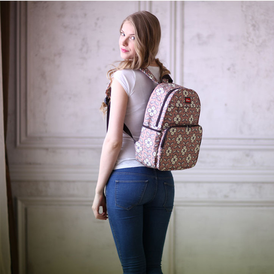 Рюкзак для родителей Sinbii Smart — Светло - коричневый с цветами