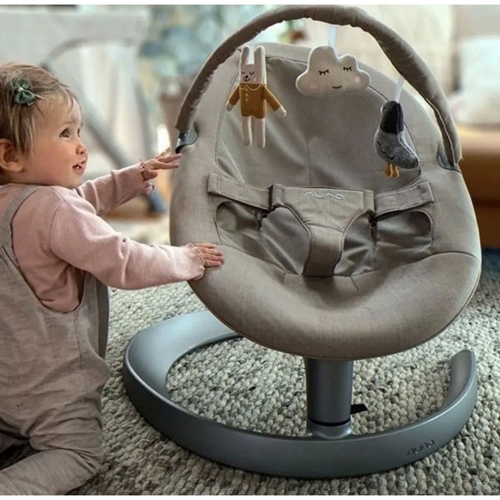 Шезлонг Nuna Leaf Grow + дуга с игрушками, Biscotti - 7