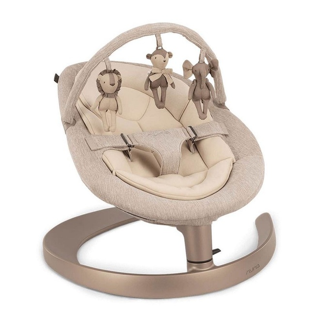 Шезлонг Nuna Leaf Grow + дуга с игрушками Sand